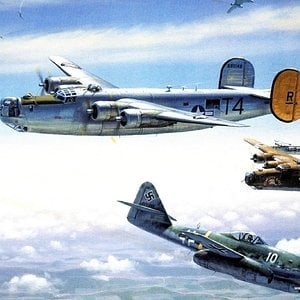 B-24s being intercepted by Me-262