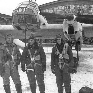The_crew_of_the_German_aircraft_FW-189A_near_Kursk