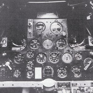 The P-36 cockpit indicator panel