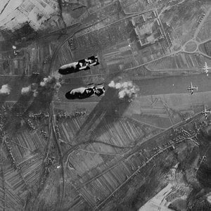 Trier-Pfalzel, a  bridge, B-26 attack, 1944