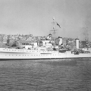 HMS Apollo (later HMAS Hobart (D63)) light cruiser, Malta 1938 (1)