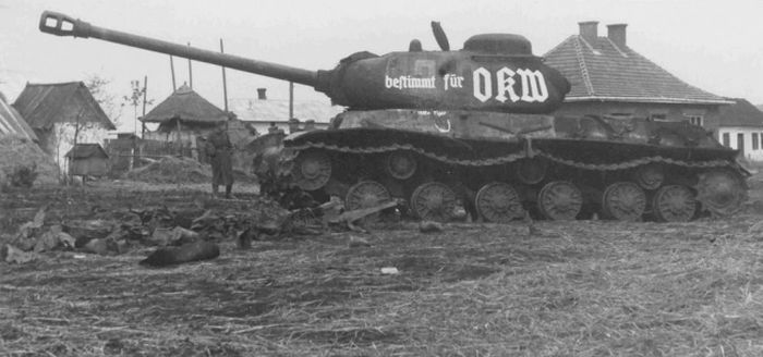 A captured IS-2 russian heavy tank.