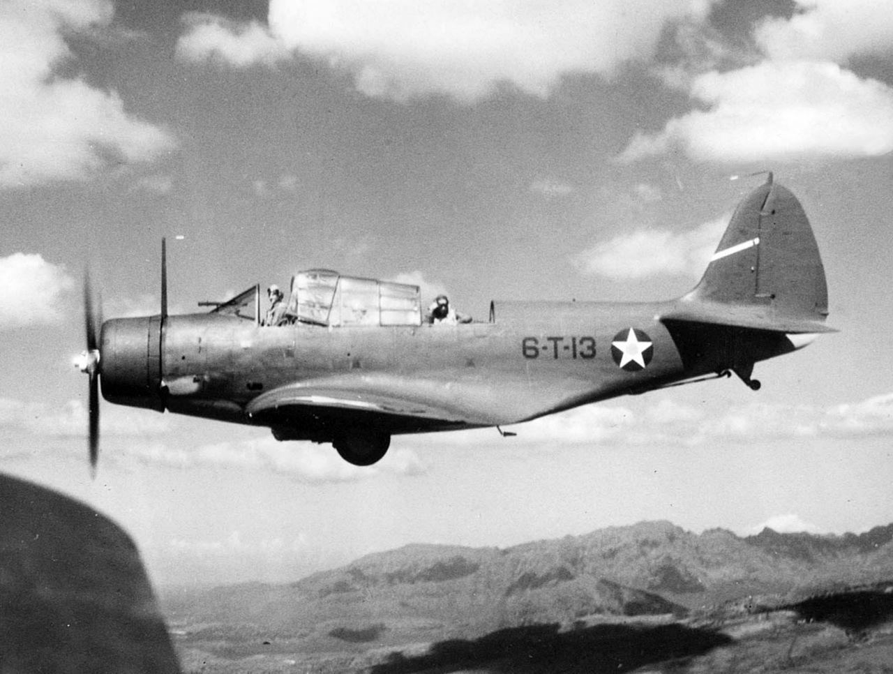 Douglas TBD-1 of the VT-6 over Hawaii, 1942