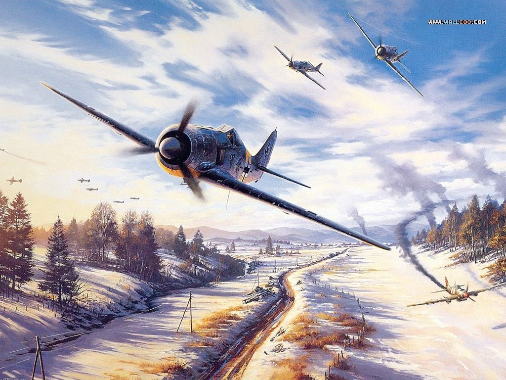 Fw-190s with an Il-2 kill 1024x768