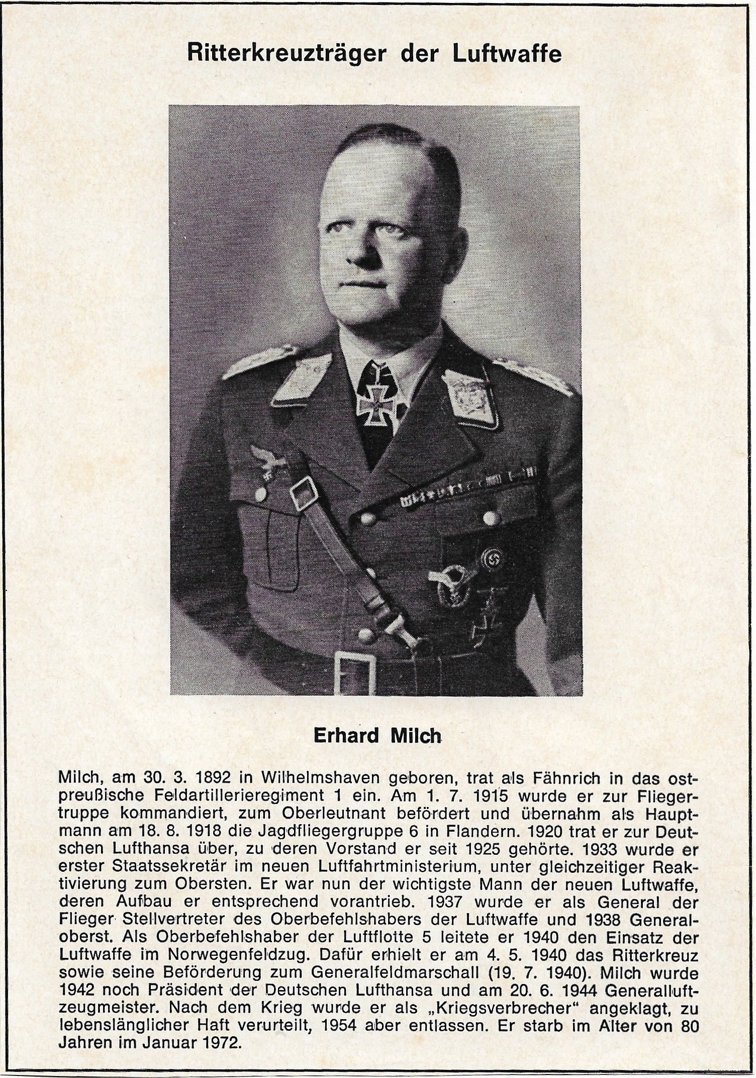 General Erhard Milch