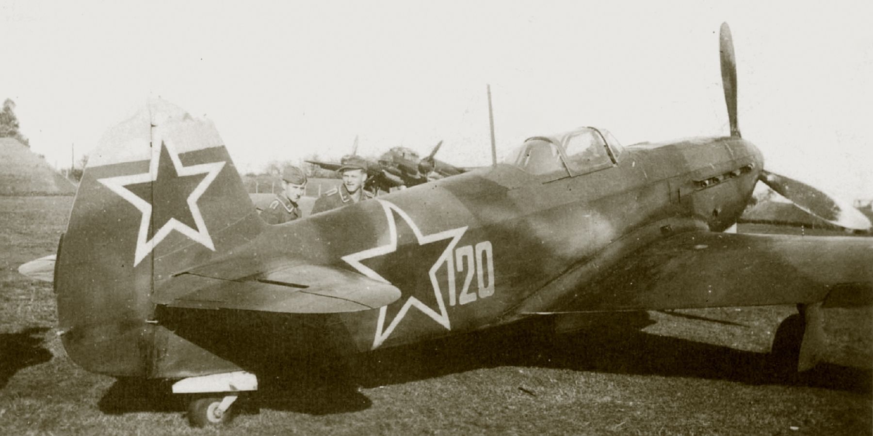 Yakovlev Yak-7B late series, "Yellow 120" captured by Germans, Hungary 1945